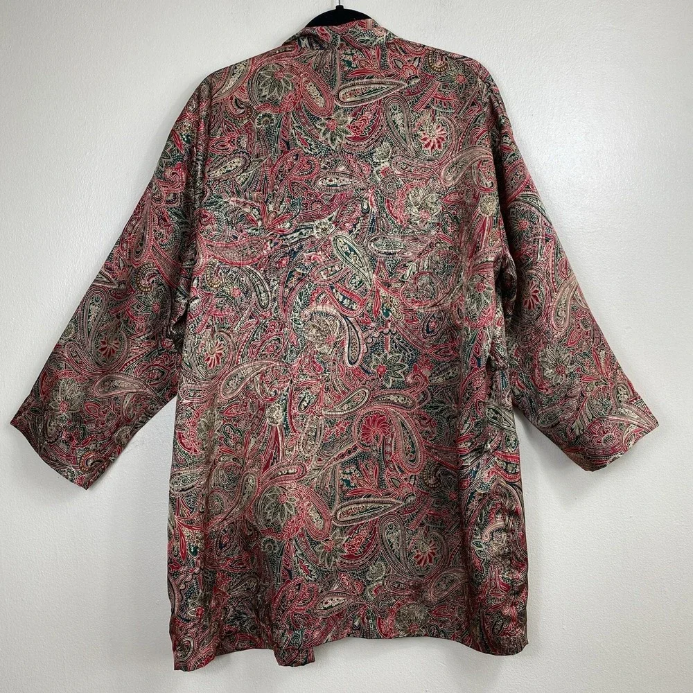 Vintage Victoria's Secret Womens Paisley Kimono‎ Robe Satin Size O/S Boho Chic